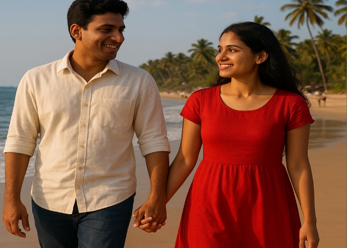 Goa main ghumta hua couple